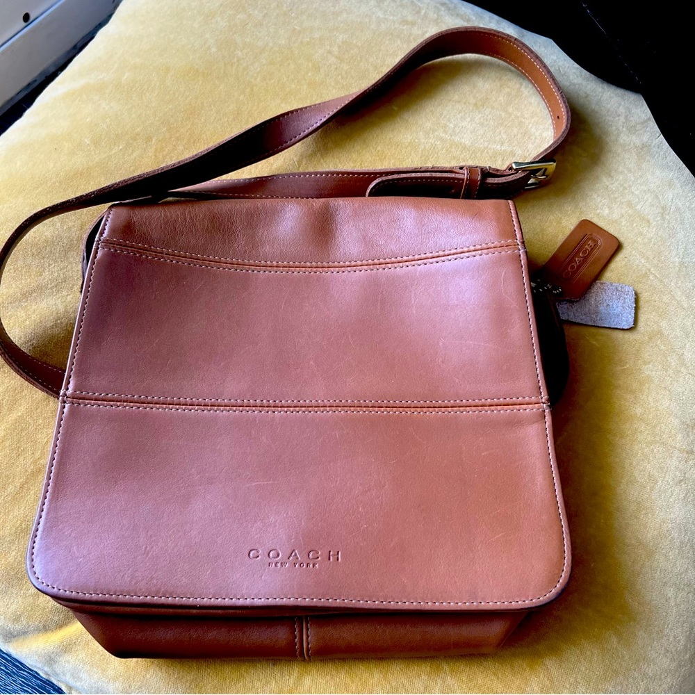 Vintage Coach Tan Leather Cross Body Purse No.B8D-9092 USED